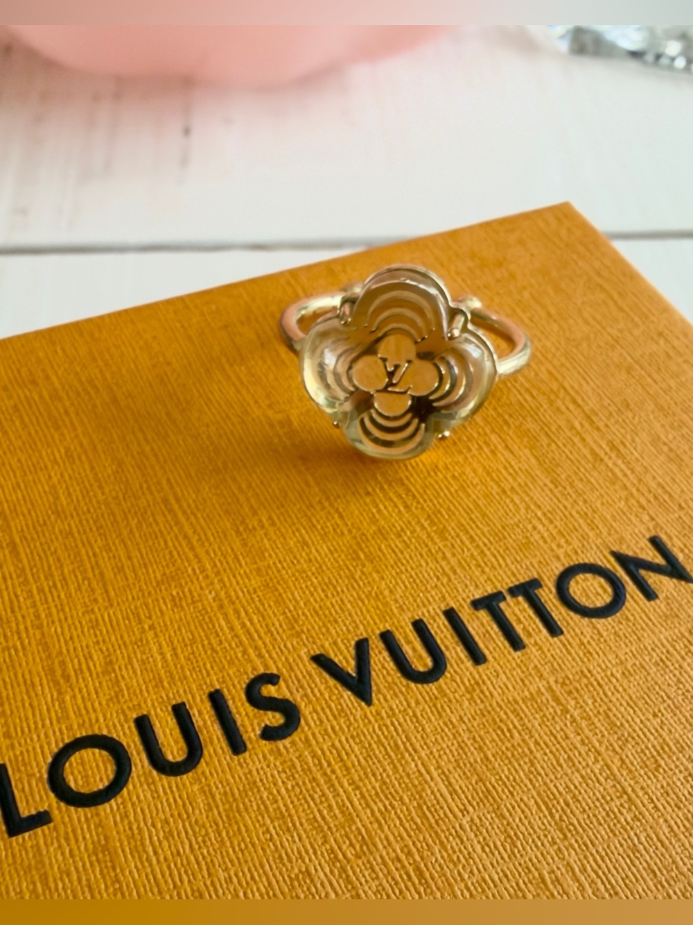 Louis Vuitton Gold Folie Flower Ring- Adjustable